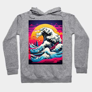 The Great Wave Vaporwave Sunset Hoodie